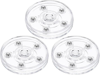 uxcell 3Pack Acrylic Lazy Susan Turntable, 2.5" Spinner Lazy Susan Turntable Organizer, Acrylic Ball Bearing Rotating Tray for Pantry Spice Rack Decorating, Clear
