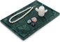 Real Luxurious Natural Marble Tray - 12x8 Inch Marble Vanity Tray for Perfume Display, Jewelry Organizer, Bathroom & Home Decor -Heavy Duty Non-Slip Stone Tray (Non-Resin/Non-Ceramic)（Green）
