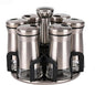 360° Rotating Spice Rack，Spice Rack Organizer for Cabinet - Includes 6pcs Glass Spice Jars and Labels,Spice Storage, Cooking, Outdoor BBQ,(Spices Not Included) (Modern)