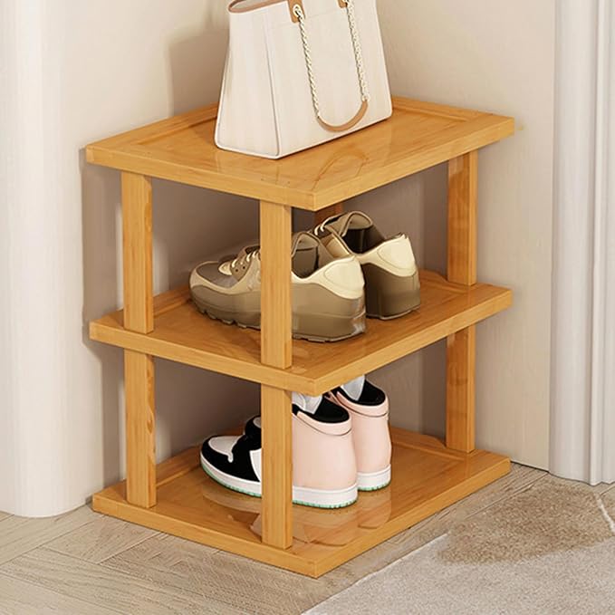6 Tier Bamboo Shoe Rack, Freestanding Rack Layers Stable Structure Waterproof Large Capacity Storage Organizer for Closet Living Room Hallway Space Saving Us Express Shipping