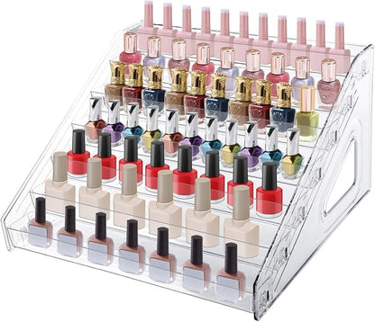 7 Layers Nail Polish Organizer Holder Rack, Clear Display Rack for Cosmetics Sunglasses Essential Oil, Stand Makeups Storage Case Eyeglasses Shelf Lipsticks Holder