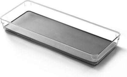 BINO Utensil Tray Storage Bin | Non-Slip Lining and Rubber Feet, Grey
