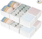 DIMJ Drawer Organizers - Set of 8 Fabric Closet Organizers and Storage, Drawer Dividers for Baby Clothes, Socks, Belt, Tie (Pink)