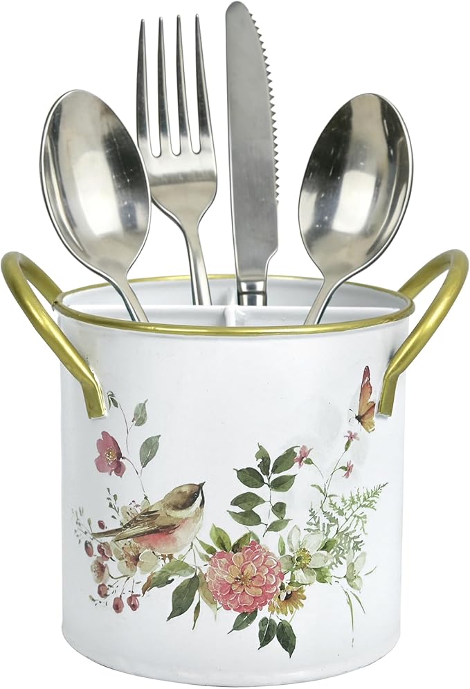 Z&Z ornamentorum Kitchen Utensil Holder for Kitchen Cunter Stylish kitchen Cooking Utensil Organizer 4.57*5.43inch Farmhouse Spatula Holder for Countertop