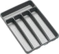 madesmart Small Silverware Tray, 5 Compartment Flatware Organizer for Forks, Knives & Spoons, Non Slip, Soft Grip Lining, Fits Small Drawers, Granite