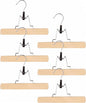 Richards Wooden Pants Hangers - Wood Skirt Hangers - 6 Pack - for Men Shorts and Pants and Women Dress Clothes - Non Slip Slim Closet Space Saving