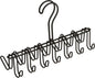 iDesign Classico Metal 14-Hook Horizontal Closet Organizer Rack for Ties, Belts, Hats, Purses, Towels, Jackets, 10.25" x 3.75" x 6.75" - Matte Black