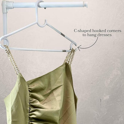 Sturdy Polypropylene Hanger, Pack of 6, Green and Yellow
