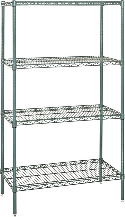 Quantum Storage Systems WR86-1236P-5 Starter Kit Wire Shelves Green Epoxy 5 Shelves 86" H x 36" W x 12" D