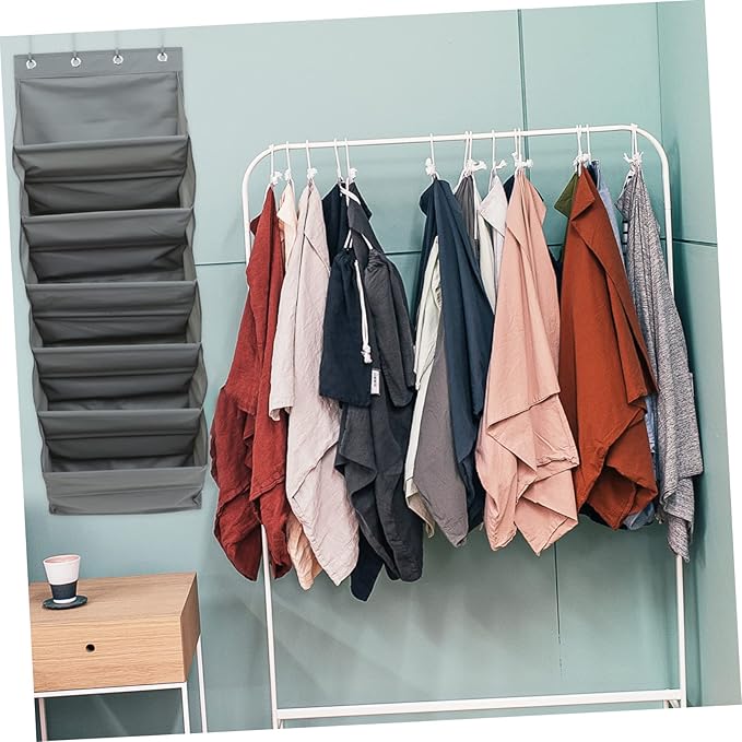 STOBAZA Hanging Storage Organizer for Shoes and Accessories No-assembly Door Pouch Versatile Space-saver for Bedroom Bathroom and Laundry Room Gray Design