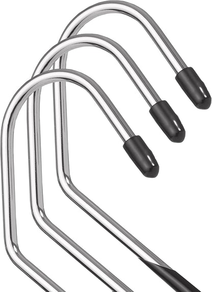 Casafield - 20 Open-Ended Pants Hangers - Easy Slide - Slim, Space Saving Design with Non-Slip Rubber Coating for Trousers, Slacks, Jeans, Skirts