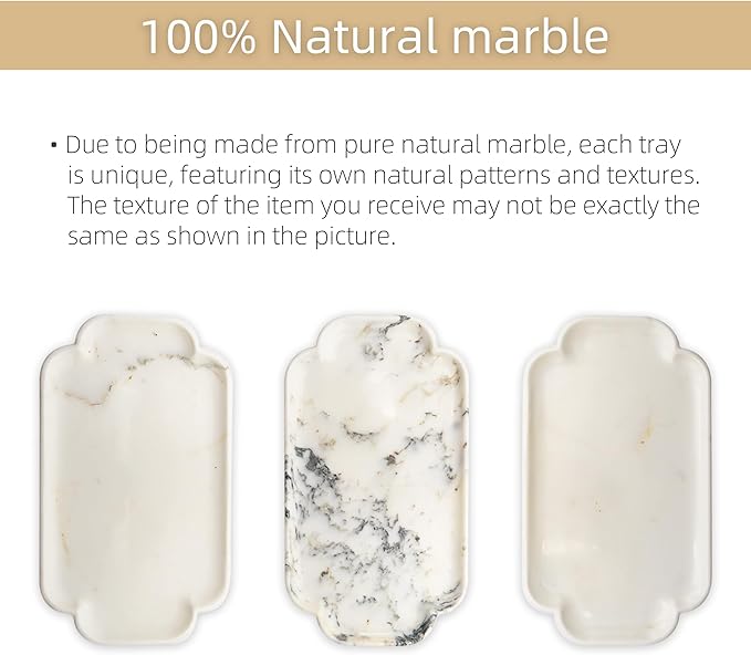 Marmor Marble Perfume Tray Bathroom Tray for Decorative,Candles,Jewelry Stone Vanity Tray,Kitchen Counter Decor and Home Decorative Tray(Calacatta Marble) Jewelry Tray Unique Festival Gifts