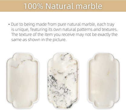 Marmor Marble Perfume Tray Bathroom Tray for Decorative,Candles,Jewelry Stone Vanity Tray,Kitchen Counter Decor and Home Decorative Tray(Calacatta Marble) Jewelry Tray Unique Festival Gifts