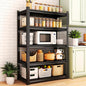 77.4" H 5 Tier Kitchen Rack, Heavy Duty Metal Storage Shelves, Adjustable Shelving Unit and Bakers Rack for Pantry Storage and Kitchen Shelf Organizer - 35.4" W x 13.8" D x 77.4" H, Black