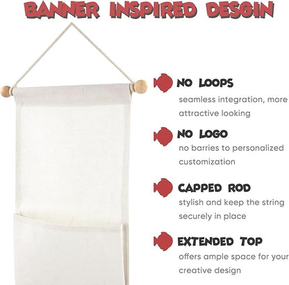 RUNROLE 8 Inch Narrow Fish Extender to Right Fit the Cabin Door - 1, 2, 3, 4, 5 Pocket, Blank White for Easy Customization, 2026 &2027 FE for Gift Exchanges and Pixie Dust