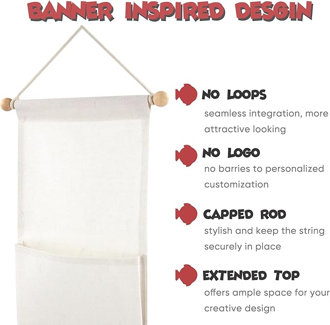 RUNROLE 8 Inch Narrow Fish Extender to Right Fit the Cabin Door - 1, 2, 3, 4, 5 Pocket, Blank White for Easy Customization, 2026 &2027 FE for Gift Exchanges and Pixie Dust