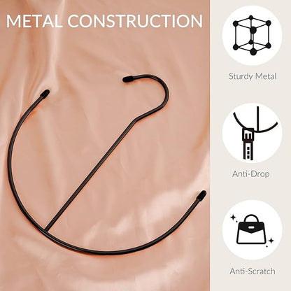 ZEDODIER Belt Hangers, Belt Rack Black Closet Accessories Organizers, Closet Organizer Hook Rack for Belt, Ties, Scarves, Camisoles, Hats, Bras, Shoes