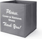 Opret Large Shoe Cover Box Grey, Real Estate Agent Supplies, Disposable Shoe Cover Dispenser Box for Open House, Please Cover or Remove Shoes, Foldable Storage Bin for Bootie