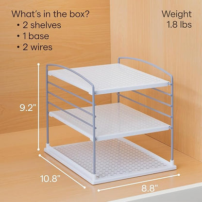 YouCopia UpSpace Adjustable Box Organizer for Foil Wrap and Kitchen Cabinet Storage, Original, White