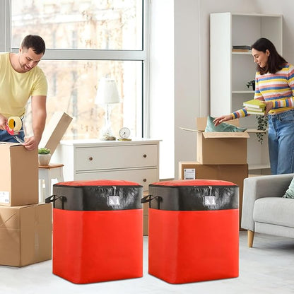Upgrade Moving Bags Heavy Duty Extra Large,Heavy-Duty Storage Bags – Alternative to Moving Boxes, Plastic Storage Bins, Mattress Bags for Moving & College Essentials (red, 104L)