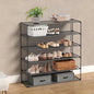 Jerry & Maggie 6 Tier Fabric Shoe Rack, 39 in W x 11 in D x 36 in H, Can Store 24-30 Pairs of Shoes