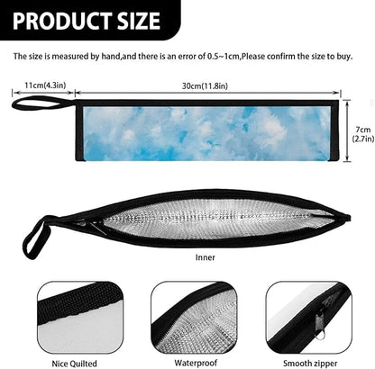 Blue Tie Dye Reusable Travel Tableware Carrying Bag Storage Case Cutlery Flatware Organziers for Straw Spoon Fork Chopsticks Portable Utensil Holder