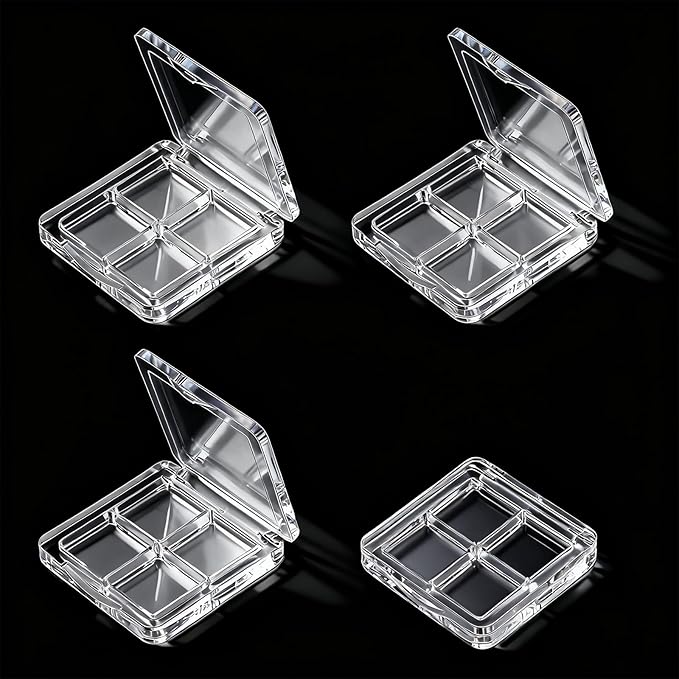 4-Pack Empty Lipstick Palette - 4 Grid Clear Empty Makeup Palette Cases - Highlighters Sample DIY Eyeshadow Powder Blush Lipstick Boxes - Travel Eye Shadow Dispensing Storage Container