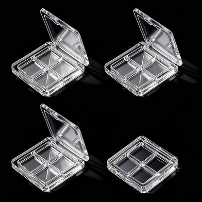 4-Pack Empty Lipstick Palette - 4 Grid Clear Empty Makeup Palette Cases - Highlighters Sample DIY Eyeshadow Powder Blush Lipstick Boxes - Travel Eye Shadow Dispensing Storage Container