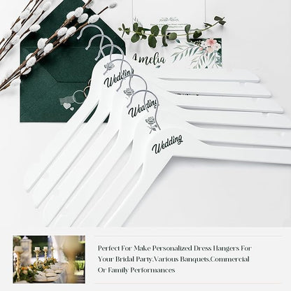 White Wooden Hangers - 20 Pack - Durable Wood Hangers Ideal for Everyday Use & Wedding, for Dress, Coats, Camisole