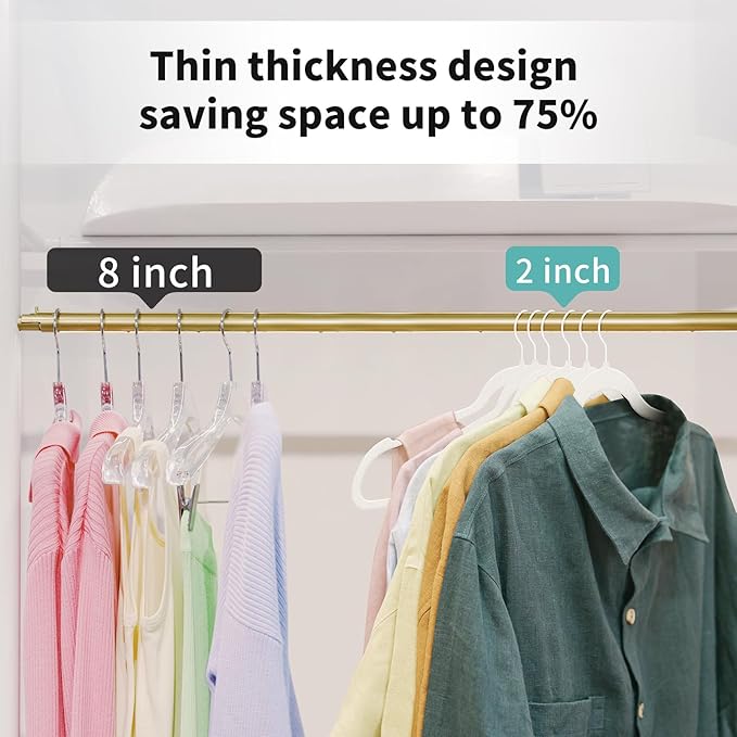 30 Pack White Velvet Hangers, Ultra Slim Non-Slip Felt Coat Suit Hangers with Space Saving 360° Swivel Hook, Modern Clean Look for Closet Organization