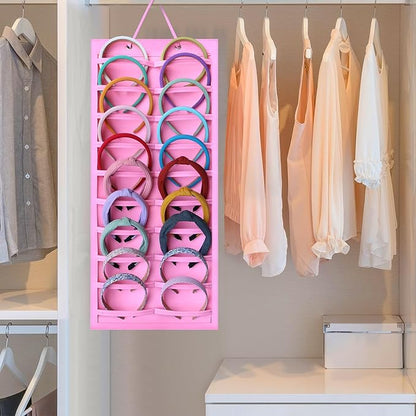 SMUK Hanging Headband Holder Organizer for Girls, Wall-mount Headband Storage Display for Women, Head Band Hair Accessories Organizer On Wall, Door, Wardrobe