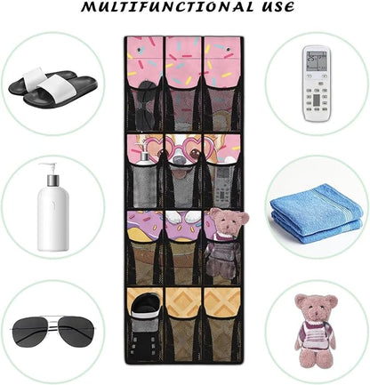 Generic Pink Corgi Door Hanging Shoe Organizer Elastic Over The Door Organizer Bedroom Space Saving Hanging Closet Organizer for Entrances College Dorm Apartments Storage Organizer