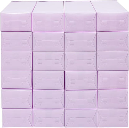 24 Pack Shoe Storage Boxes, Clear Stackable Shoe Organizer for Closet with Flip Lid, Foldable Plastic Shoe Boxes Sneaker Containers for Entryway, Closet, Under Bed (Purple)