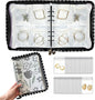 Jewelry Organizer Travel,Jewelry Storage Book with 80 Small PVC pouches,Portable Jewelry Organizer Zipper Bags for Necklaces Bracelet Rings and Earrings (front cover removable),Black
