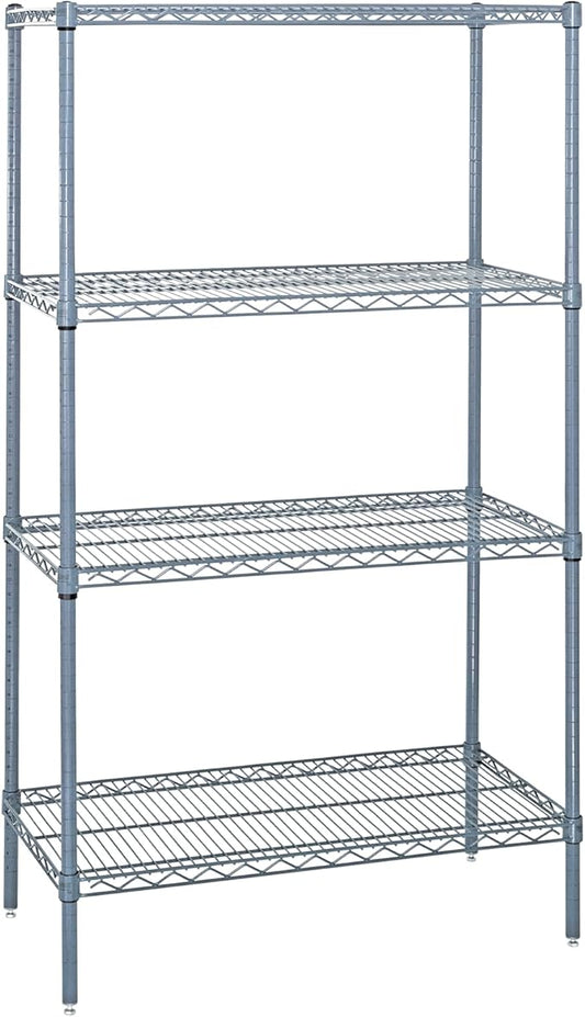 QUANTUM STORAGE SYSTEMS WR86-1860GY-5 Starter Kit Wire Shelves Gray Epoxy 5 Shelves 86" H x 60" W x 18" D