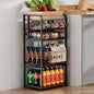 Soda Can Organizer for Pantry, 5-Tier Storage Shelf, Kitchen Organizers and Storage, Multifunctional Snack Organizer Rack, Standing Can Rack for Pantry/Kitchen (Black)