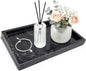 Pure Natural Marble Tray for Bathroom, Dresser, Sink. Cosmetics, toiletries, perfumes, Jewelry, Candles, etc. can be Placed (Ocean Wave Gray, 12" x 8" x 1.2")