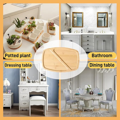 1PCS Bamboo Bathroom Trays - Suitable for The Bathroom,Kitchen,Breakfast Tray and Decorative Tray (10.63 in * 7.09 in)
