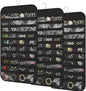 3PCS Hanging Jewelry Organizer with 80 Pocket Double-Sided Jewelry Holder Storage Wall Door Closet Accessories Organizer for Earrings, Necklaces, Rings (Black)