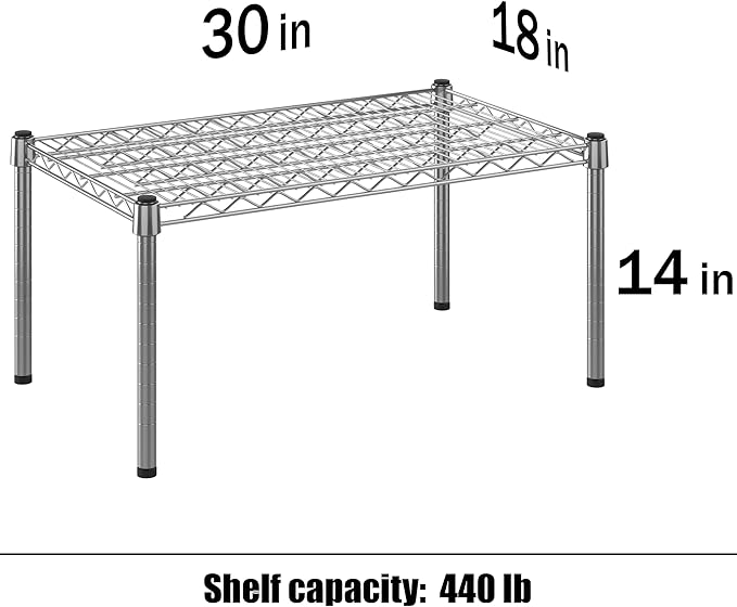 18" Deep x 30" Wide x 14" Height Wire Shelving Kit | 1-Tier | NSF Commercial Storage Rack Unit