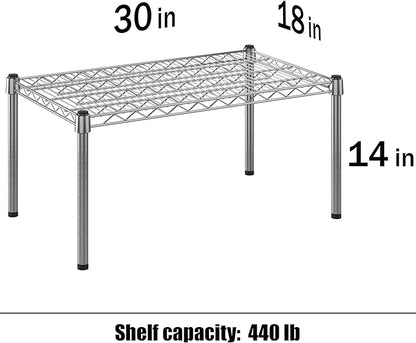 18" Deep x 30" Wide x 14" Height Wire Shelving Kit | 1-Tier | NSF Commercial Storage Rack Unit