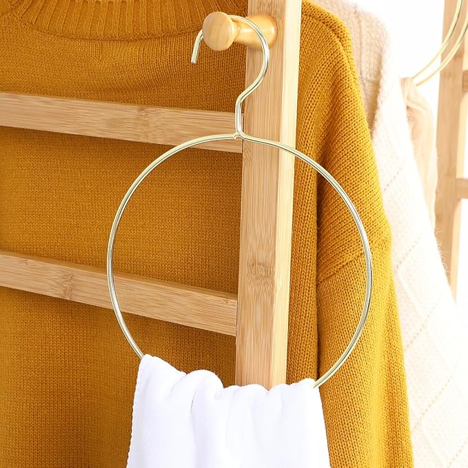 STOBAZA 5-Pack Scarf Organizer Hangers for Closet – Metal Non-Slip Scarf Holder, Space-Saving Belt & Tie Hanger for Neckties, Shawls Scarves, Veils, Pashminas Display, Tank Tops, Accessories