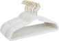 Simplify Slim Velvet Gold Hook Clothes Hangers 50 Pack | Non-Slip | Shirts | Suit | Pants | Dresses | Garments | Closet Storage & Organization | Durable | White