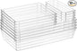 12 Pcs Clear Plastic Drawer Storage Organizer, 12"x 6"x2", 9"x6"x2", 6"x3"x2", Kitchen Bathroom Fridge Utensil Vanity Drawer Organizers Makeup Storage Organizer Drawers Trays for Organization Office