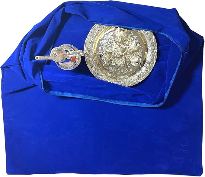 Velvet Blue Anti Tarnish Silver Jewelry Storage Bag, 28x28 inches, Zippered, Square, Airtight Protection, 784 sq. in., 1 Set