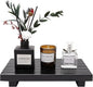 Renawe Black Bathroom Counter Organizer Wooden Display Pedesta Stand Kitchen Countertop Trays Farmhouse Wood Riser Dish Soap Dispenser Holder for Bathroom Decor Kitchen Sink Accessories Vanity Tray