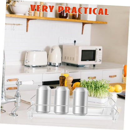 SOLUSTRE Beverage Organizer for Fridge Touchless Drink Pusher Glide Rack Soda Can Holder Capacity Storage