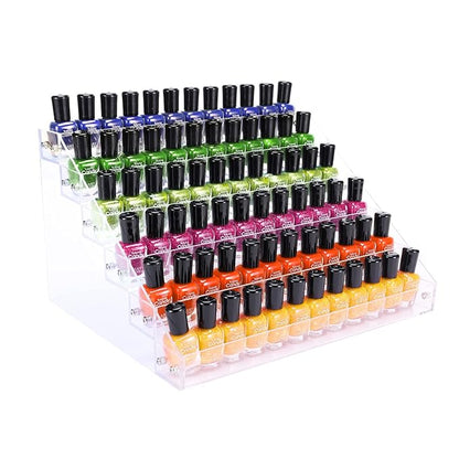 Acrylic Nail Polish Organizer Rack, 6 Tier Holder Stand, Paint Rack Gel Nail Polish Shelf Display, Sunglass Organizer, Essential Oils Storage Shelf, Holds Up to 72 Bottles