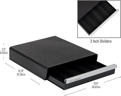 Mind Reader Single Serve Coffee Pod Drawer,30 Pod Capacity,Countertop Organizer,10.5"L x 12.75"W x 2.5"H,Black,(Pack of 12)