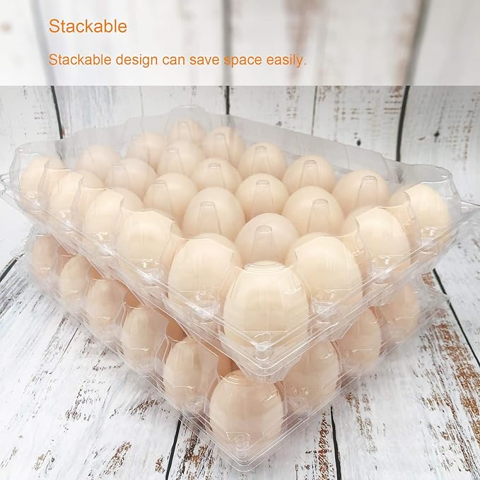 Egg Cartons 40 Packs, Clear Eco-friendly Plastic Blank Egg Cartons with Free Labels, Holds up to 24 Eggs Securely, Perfect for Family Pasture Farm Markets Display - Medium